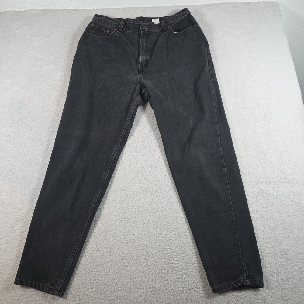 Vintage 90s Levi's 550 Jeans Womens 18 Black Relaxed Fit Tapered Leg Made in USA
